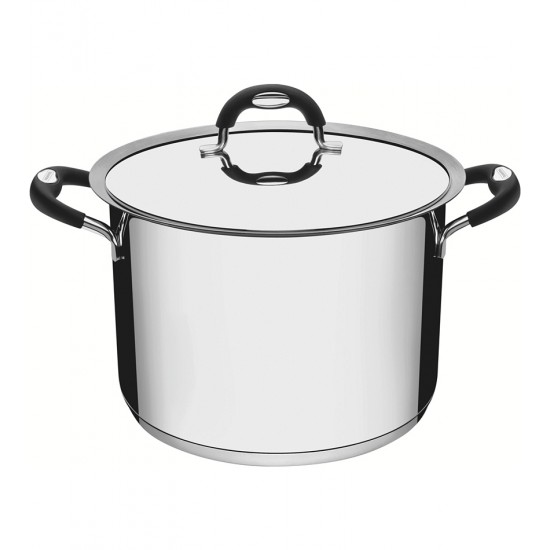 Caldeirão 24cm 7,7 Litros Duo Silicone Aço Inox Tramontina Com Tampa E Alças Em Silicone